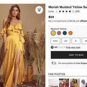 Lulus Moriah Mustard Yellow Satin Wrap Maxi Dress